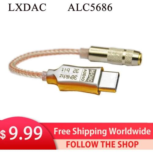 LXDAC A01 ALC5686 USB Type C to 3.5mm DAC earphone Amplifie Digital Decoder AUX audio Cable hifi adapter converter Android