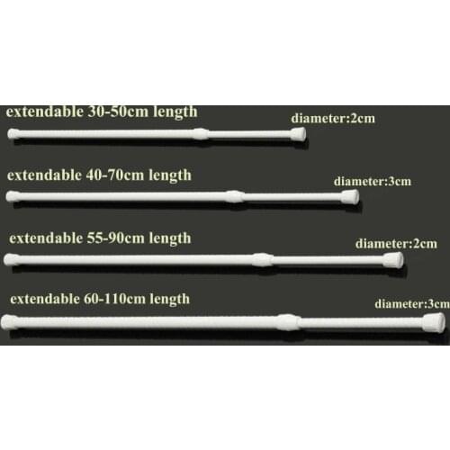 Shower Curtain Rod Multifunctional Adjustable Bathroom metal Voile Extendable Tension Telescopic Pole Rod Bedroom Kitchen