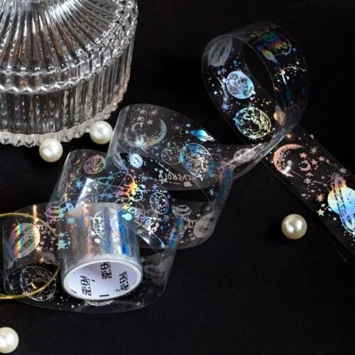 SaYing White Night Flying Series Universe PET Sticker Package DIY Diary Journal Decoration Label Sticker Album Scrapbooking