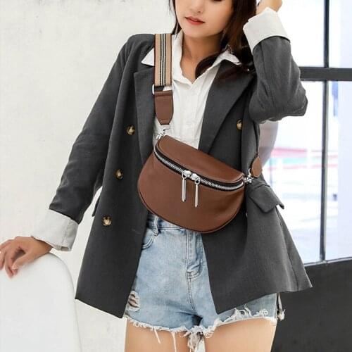 New 2021 Arrival Fashion Female Shell Handbag Soft Genuine Leather Womens Shoulder Bag Small Ladies Crossbody Bags Black Brown