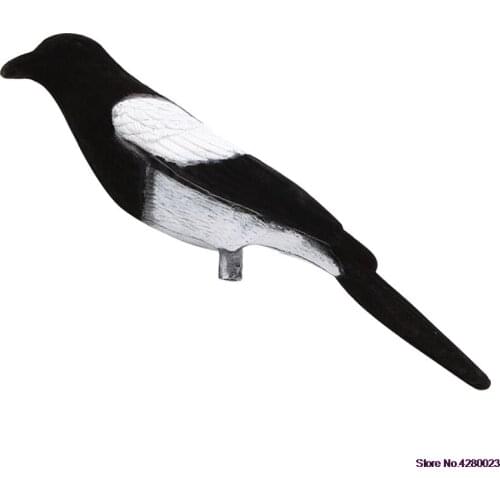 2021 New Vivid Hunting Bait Flocking Magpie Flocked Magpie Decoy Hunting Trap Target Bird
