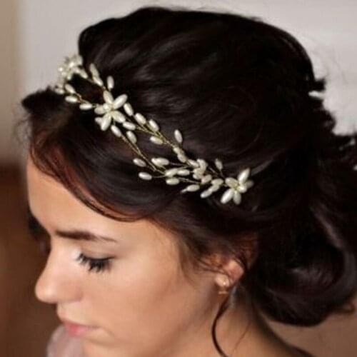 Beauty Women Hair Accessories Elegant Crystal Pearl Flower Wedding Bridal Hairbands Party Prom Tiaras Girls Hair band Jewelry S