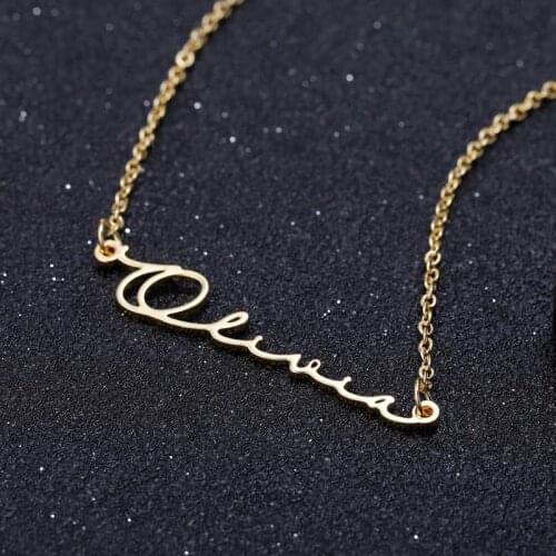 Personalized Signature Name Necklace&Pendant Jewelry Charm Stainless Steel Handwritten Gold Customized Necklace For Women gift