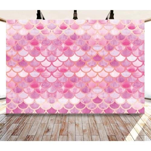 Girl Birthday Party Backdrop Glitter Mermaid Scales Backdrops Kids Cake Smash Princess Newborn Baby Photo Background Studio