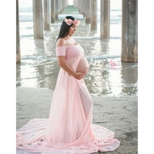 Maternity Dresses For Photo Shoot Chiffon Pregnancy Dress Photography Props Maxi Gown Dresses For Pregnant Women Clothes Vestido