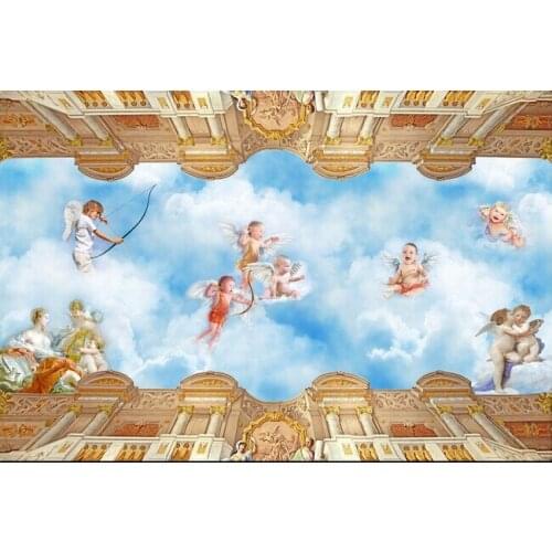 Custom ceiling wallpaper,European style heaven little angel murals for the living room bedroom ceiling wall waterproof wallpaper