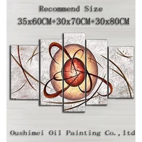 Hand Painted Modern Mural Picture on Canvas Group Of Abstract Painting Hang Paintings For Room White Hang Oil Painting