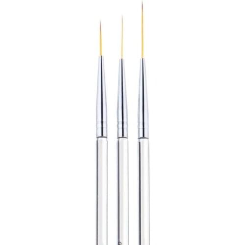 DIY Acrylic UV Gel Brushes Drawing Flower Line Grid French Design Manicure Tool 3pcs Nail Art Liner Painting Pen 3D Tips