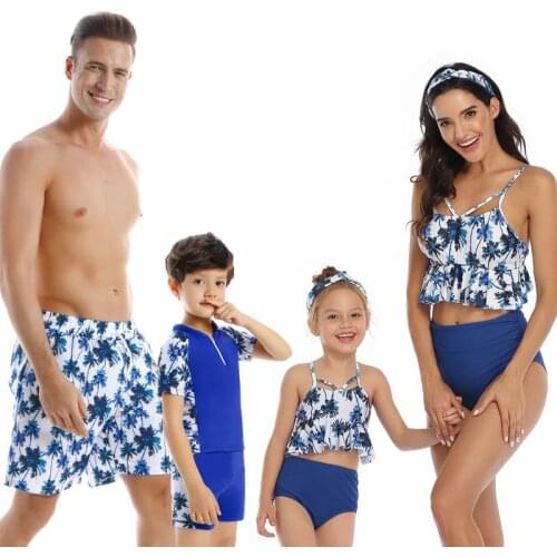 Family Look Swimsuit Mommy And me Clothes Father Son Beach Shorts Mother And Daughter Bikini Swimwear Couple Matching Swimwear