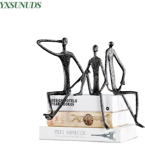 Nordic Abstract Figure Statues Home Resin Figurines Ornaments Decor Simple Sitting Portrait Crafts Creative Arts Fun Gifts