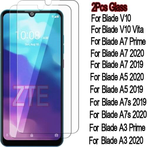 Glass For ZTE Blade V10 Vita A3 A5 A7s A7 2019 2020 Prime Case Screen Protective Film Cover For ZTE A7s A7 A5 A3 2020 V10 Glass