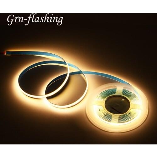 5m 12V 24V 384led/m COB LED Strip Warm White Red Ice Blue Pink Yellow Purple Tape Lights for Home TV Backlight Living Room Decor