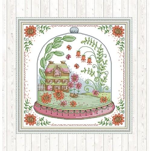 Cabin Chinese Cross-stitch House DIY Needlework Sets for Embroidery Kit Landscape DMC Floss Aida 14ct 11ct Counted Print Canvas