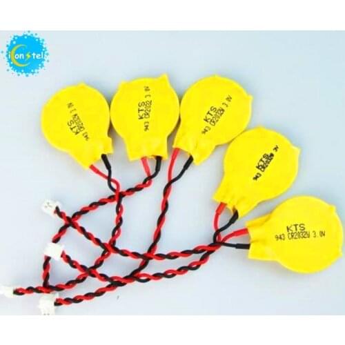 Japan original 100pcs KTS CR2032 CR2032W 3V 220mah lithium battery for CMOS BIOS Computer motherboard Button batteries with plug