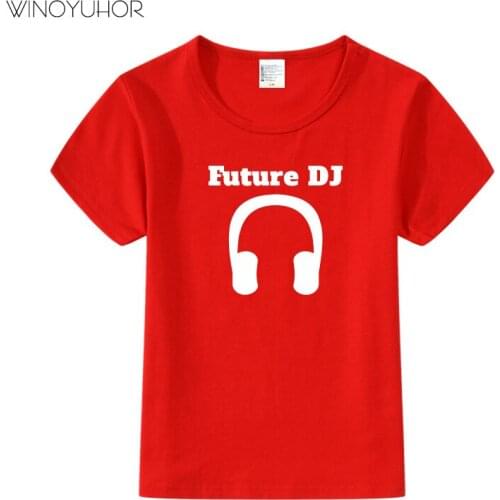 Future DJ Funny Music T-Shirt Baby Boy Girl Summer Casual Short Sleeve T Shirt Children Hip Hop Punk Rock Streetwear