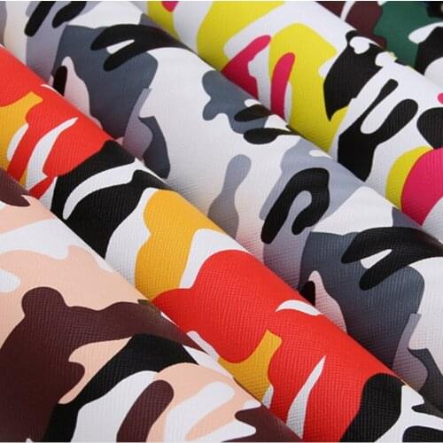 10 yards roll 0.5mm thickness New PVC leather camouflage printed artificial leather Luggage furniture decoration leather fabric