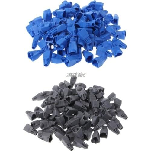 100Pcs/Set RJ45 Caps connector sheath cat5 cat5e cat6 multicolour tpu boots protective sleeve network connectors ethernet parts