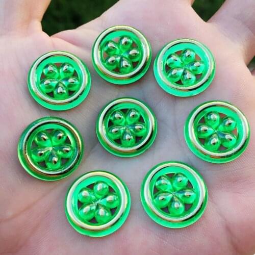 18mm Round Glitter Faux Resin Rhinestones Crystal Acrylic Flatback Decoden Kawaii Cabochons 20pcs/lot -Z246