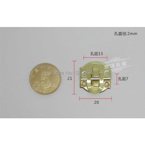 21 * 20mm Antique jewelry box lock Wooden accessories metal buckle Yuan chest buckle Crafts small gold buckle Wholesale