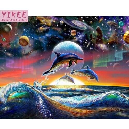 5d diamond mosaic,dolphin,5d diamond painting full,diamond painting 3d