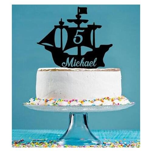 Custom name age Acrylic air Plane boy Birthday Cake Toppers baby shower Christening Baptism party decorations