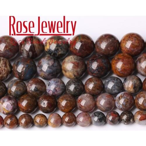 Wholesale Natural Stone Beads Smooth Round Pietersite Loose Beads For Jewelry Making DIY Bracelet Accessories 15'' 6/8/10/12 mm