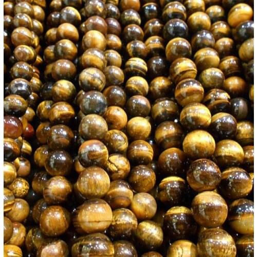 Wholesale Natural Stone Beads Yellow Tiger Eye Globose Loose Beads For Jewelry Making 15.5" Pick Size 4/6/8/10/12/14 mm