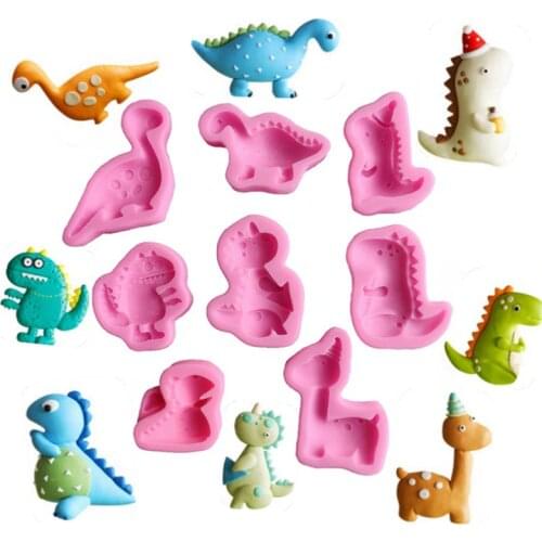 Cartoon Dinosaur Silicone Fudge Mold Cake Chocolate Decoration Tool Sugar Mold, Candy, Kitchen Gadgets
