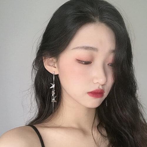 Long Tassel Butterfly Drop Earrings For Women Bohemia 2020 Modern Statement Summer Dangling Earrings piercing oreille