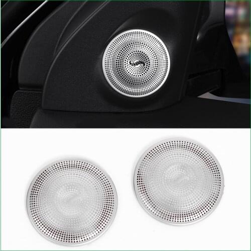 For Mitsubishi Outlander 2013-2018 Interior A Column Speaker Ring Circle Cover Audio Sound Trim Sticker Car Styling Accessories