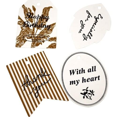 20pcs DIY Paper Tags with String Handmade Tags/Baking Bags Packing Labels Craft Supplies for Wedding/Birthday Party Gift