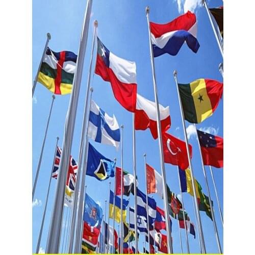 Two Side Printed The World Country Flags 38X25 Inch /96 X 64CM Polyester National Flag 100PCS Free Shipping