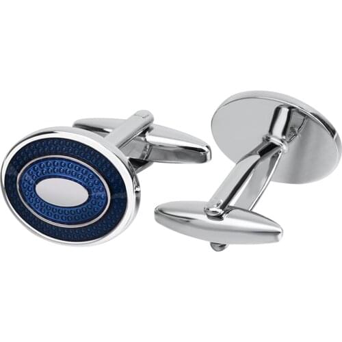 Electroplated Business Style Oval Shape Cufflinks Studs for Coat Clothes