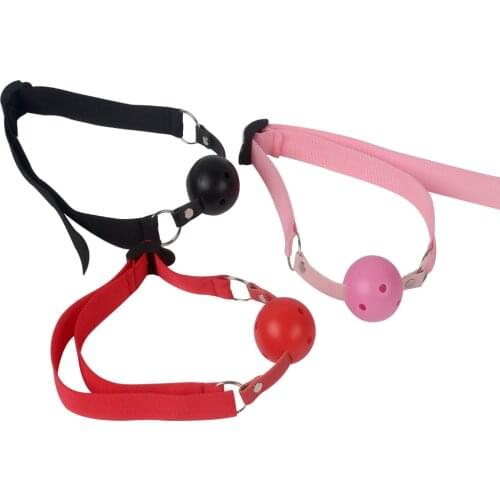 IKOKY Adult Games Open Mouth Gag Ball for Women Couple Nylon Mouth Gag slave Oral Fixation Stuffed Flirting SM Sex Toys