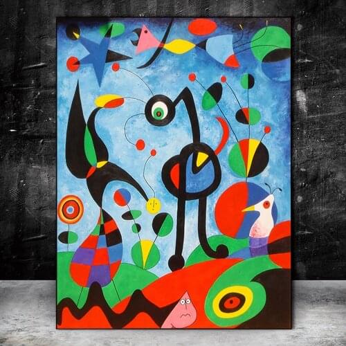 The Garden 1925 By Joan Miro Famous Abstract Canvas Painting Posters Prints Wall Art Picture for Living Room Home Decor Cuadros