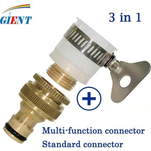 3 In 1 Brass Universal Kitchen Hose Adapter Faucet Quick Connector Mixer Hose Adapter Tube Joint Fitting Garden Watering Tools