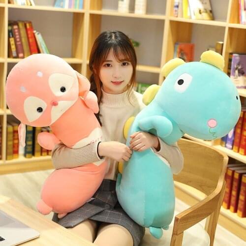 Fashion Cute Fox Dinosaur Long Sleeping Support Pillow Soft Down Cotton Bed Pillow Cushion For Health Care Lover Girls Boy Gift