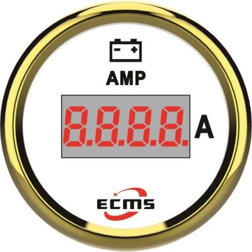 Marine Digital Amperemeter With Current Pick-Up Unit 150A 52mm Gold White 800-00167