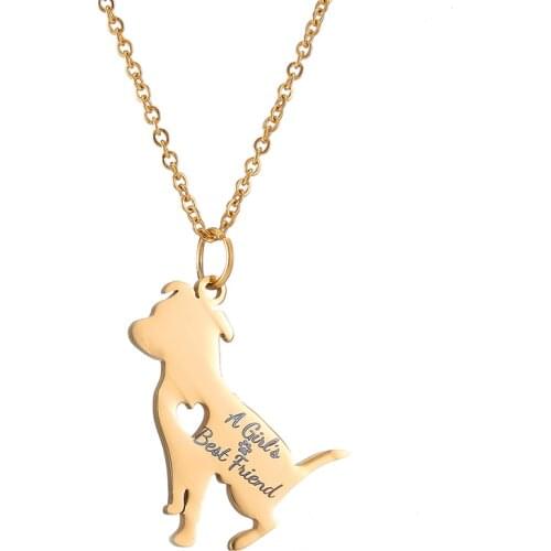 New Guardian Angel PitBull Charm Choker Chain Statement Necklace Jewelry Collier Femme Punny Bijoux Mujer Necklaces for Women