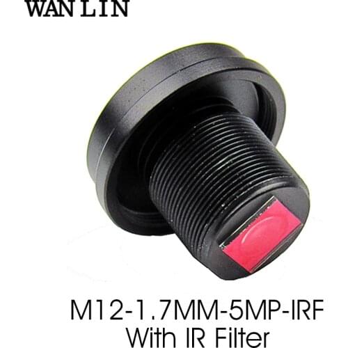 1.7mm fisheye Lens M12 5.0Megapixel with IR Filter for Action Cameras,1/2.5",F2.0 Panoramic Viewing Angle 185Degrees