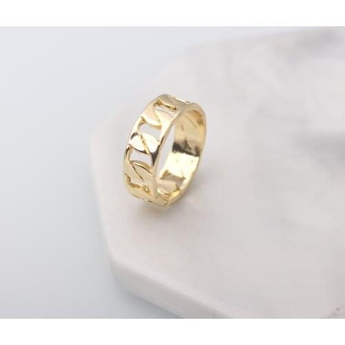 Punk Anillo Wholesales Men Fashion Lovely Infinity Lucky Gold Wide Chain Finger Ring For Women Wedding Jewelry Accessories Gift