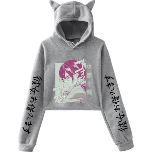 Rental girlfriend new kawaii high street hip-hop cat ear cotton hoodie ladies hooded pullover loose casual top ins wind sweater