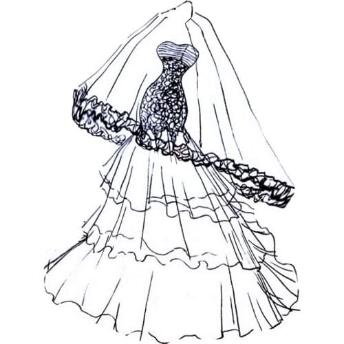 Clearance sale The veil wedding dress Scrapbooking DIY Embossing Valentines Day card paper dies cutting die Metal