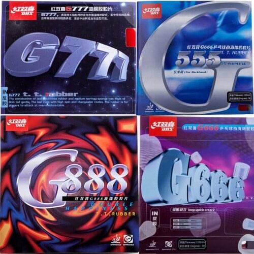 DHS G555 G666 G777 G888 (Quick Attack / Loop) Pips-in Table Tennis (PingPong) Rubber With Sponge