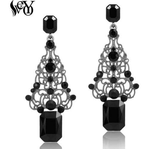 VEYO Crystal Earrings For Women Full of Rhinestone Drop Earrings Vintage High Quality Brincos Pendientes
