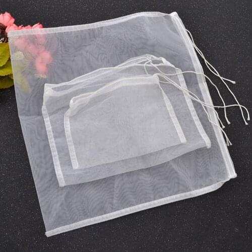 4 Sizes Tea Nut Fruit Juice Milk Nylon Mesh Filter Bag Net Strainer Reusable Strainers Kitchen Tools Colanders Strainers Acc