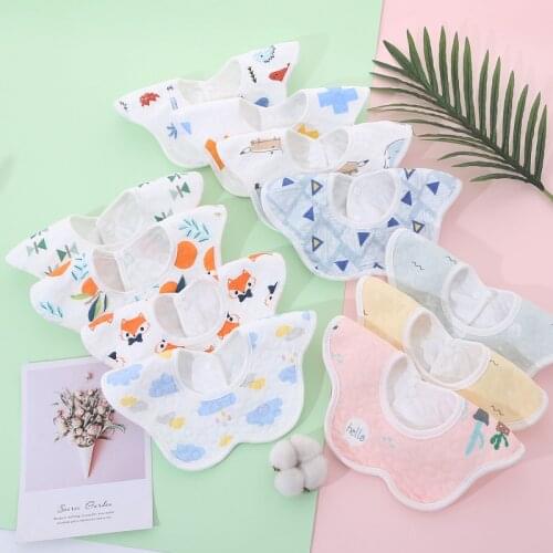 Baby Bibs 6 Layer Baby Feeding Bibs Baby Burp Cloth Saliva Towel Newborn Baby Girl Boy Muslin Cotton Bibs Kids Accessories