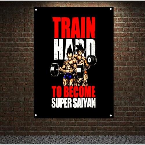Inspirational Poster Tapestry 4 Grommets Custom Flag Stadium Gym Wall Decor Man Muscular Body Workout Banner Wall Hanging E5