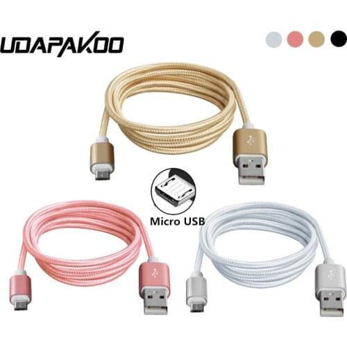 0.2/1/2 Meter Nylon Micro USB Charging Date Sync Charger Usb for Samsung Galaxy A3 A5 A7 2016 J7 Pro/Max/NXT J2 2018