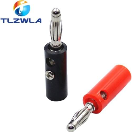 1pcs Audio Speaker Screw Banana Gold Plate Plugs Connectors 4mm Black Red